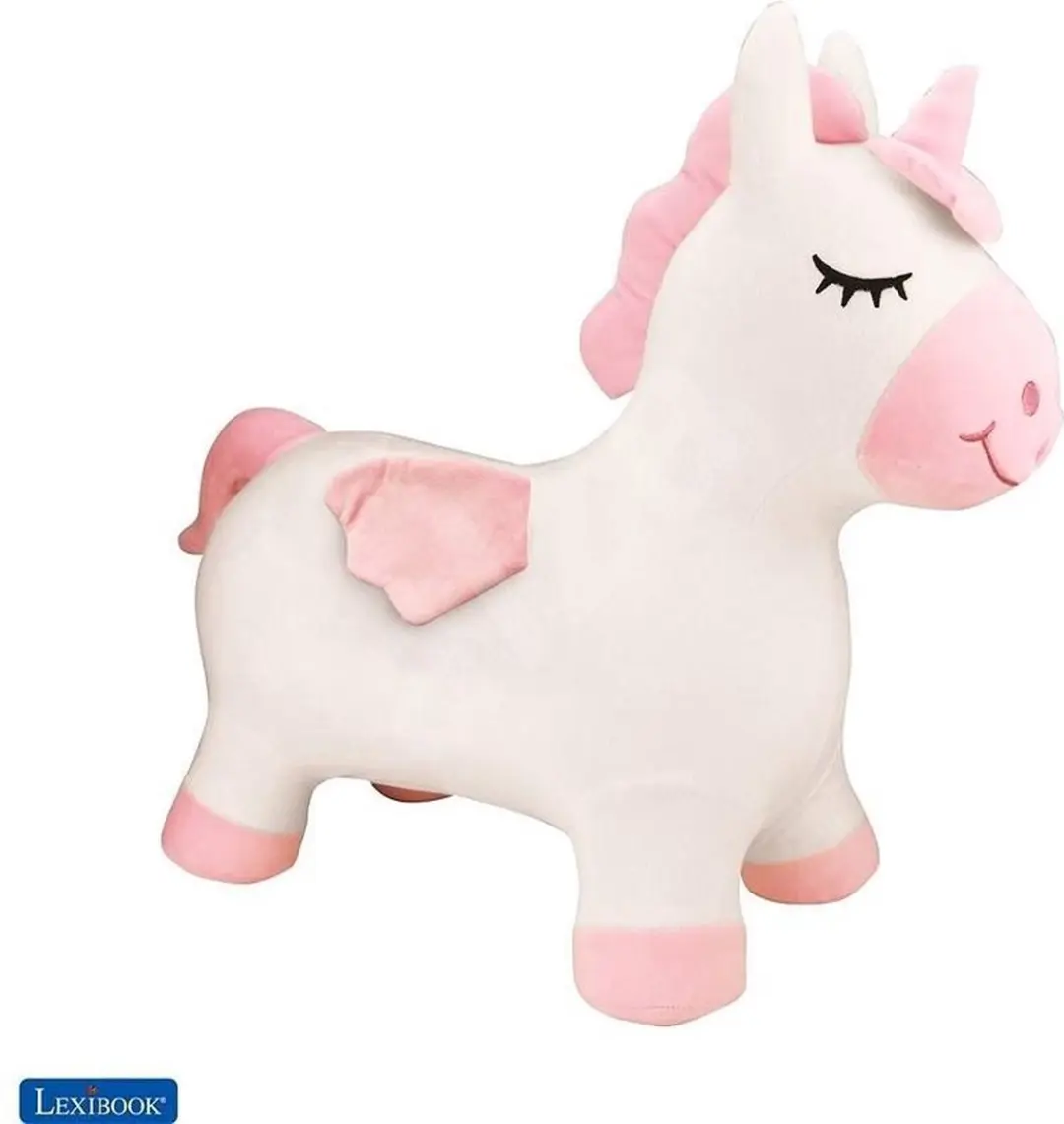 Opblaasbare Springunicorn met pluche pak