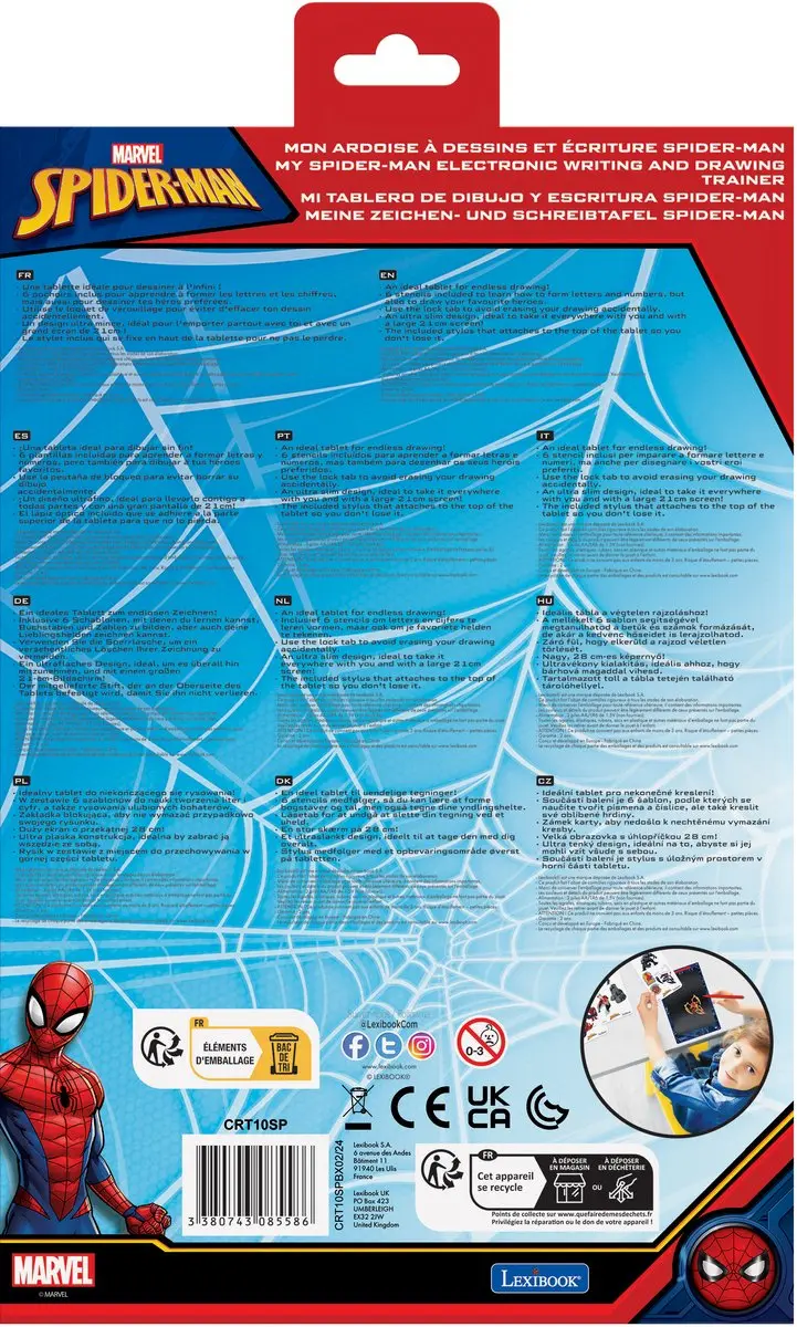 Lexibook Spider-Man Kleurplaat CRT10SP - 28cm - Blauw - afbeelding 2 van 6