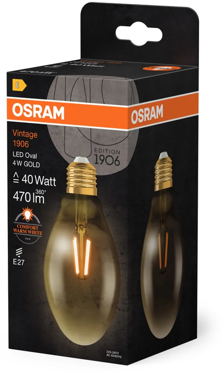 Osram Vintage 1906 Klassieke Ovale Lamp 4W - 470lm - Helder