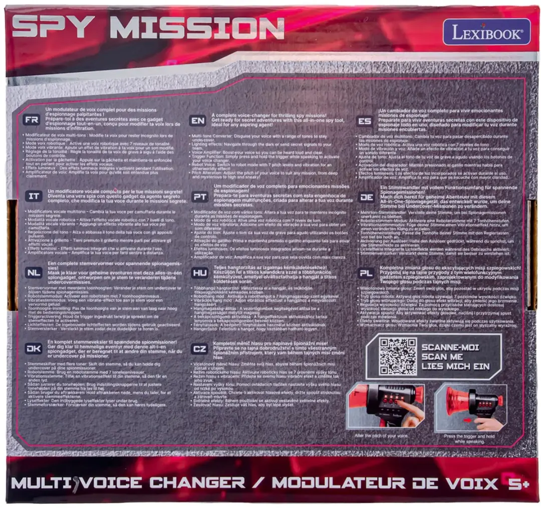 Lexibook, Spy Mission, Multi Stemvervormer, Robot, Lichteffecten, Rood, RP10