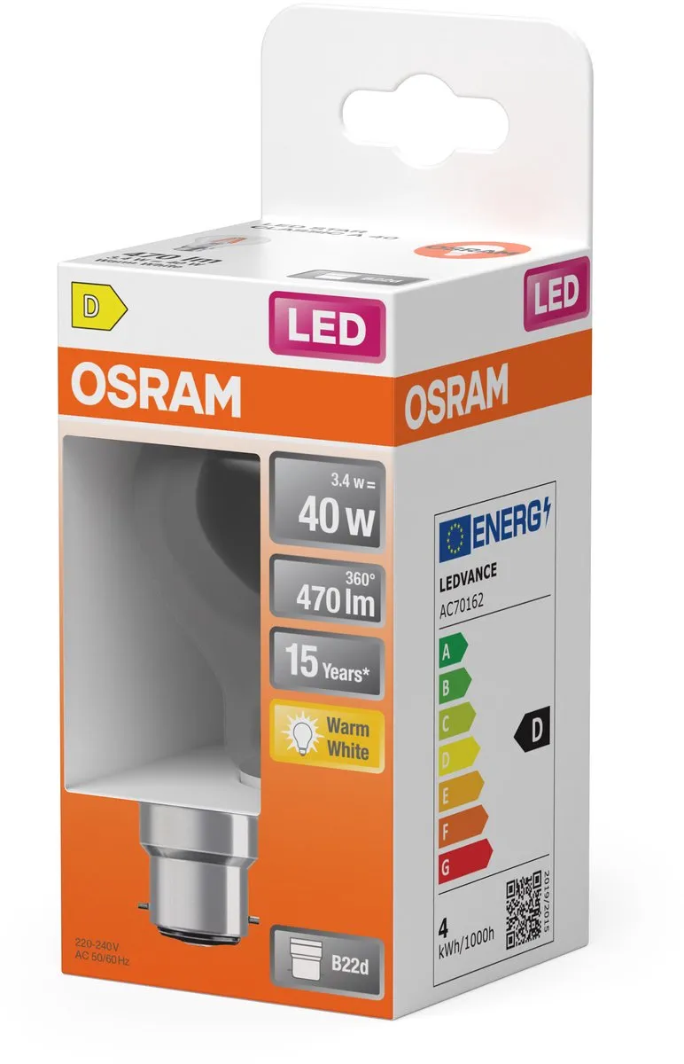 Osram LED-lamp Stervorm A40 Filament 3,4W - 470lm Warm Wit