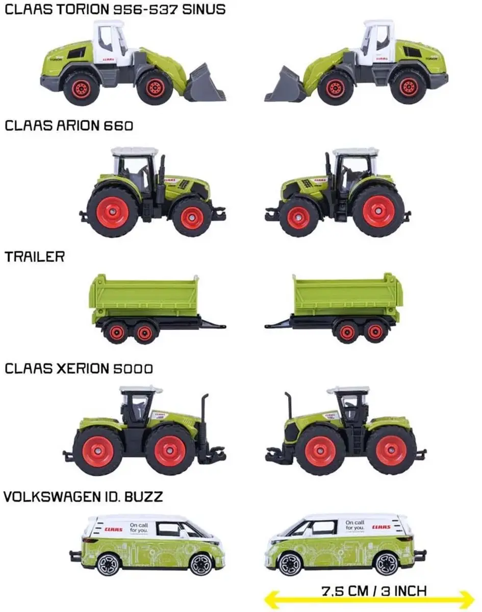 Majorette Claas Tractoren Geschenkdoos 5 Stuks - Schaal 1:64 - afbeelding 5 van 6