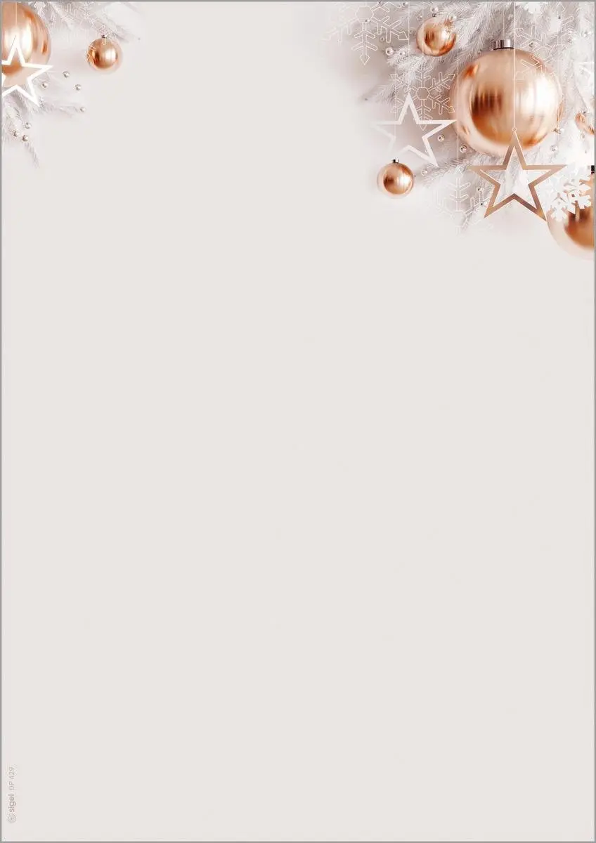 Kerstmotief-papier roségoud, A4-formaat