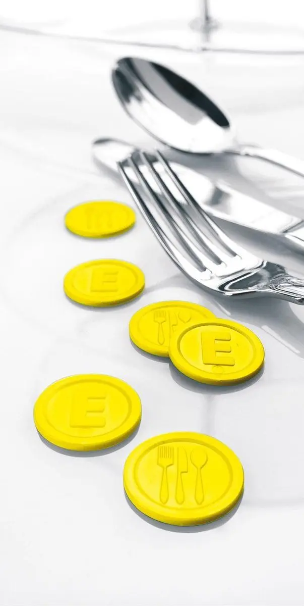 Sigel Waardemunten Eten Geel 25mm - 100 stuks - afbeelding 4 van 5