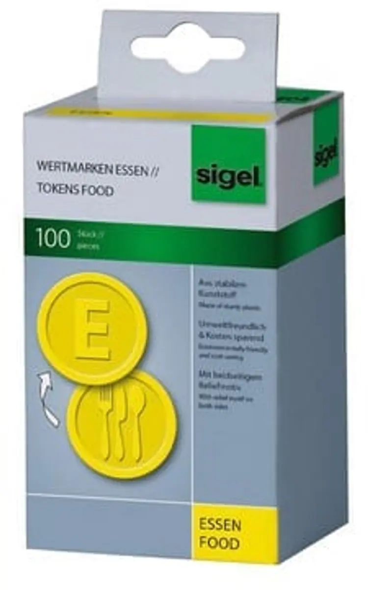 Sigel Waardemunten Eten Geel 25mm - 100 stuks - afbeelding 5 van 5