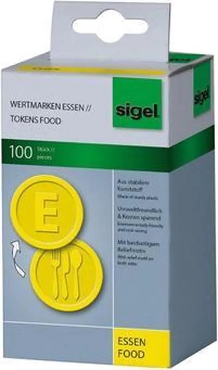 Sigel Waardemunten Eten Geel 25mm