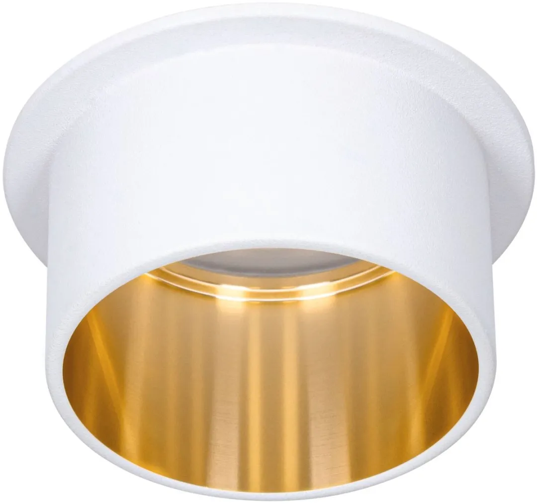 Paulmann LED-inbouwlamp Gil Coin 6W 470lm 2700K - IP44 - Ø68mm - Wit/Goud