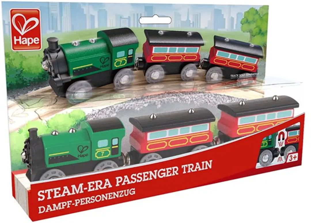 Hape Stoompassagierstrein 302618 - 3-delig - Veelkleurig