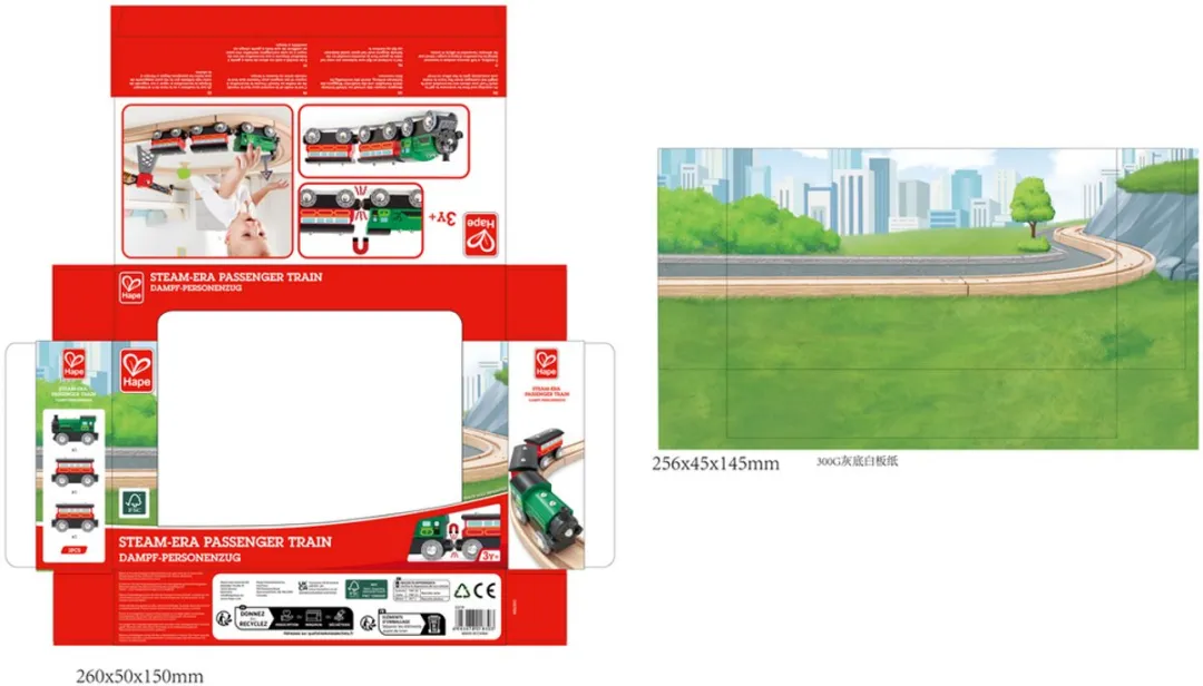 Hape Stoompassagierstrein 302618 - 3-delig - Veelkleurig