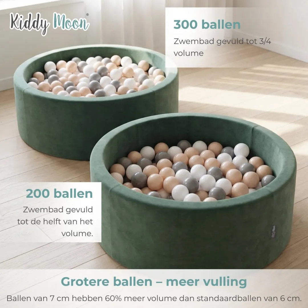 KiddyMoon Ballenbad 90x30cm - 200 Ballen Bosgroen