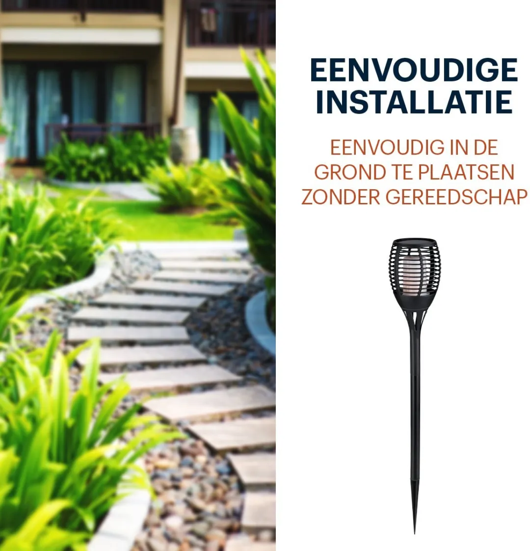 Grundig Solar Tuinfakkel 72cm - Zwart