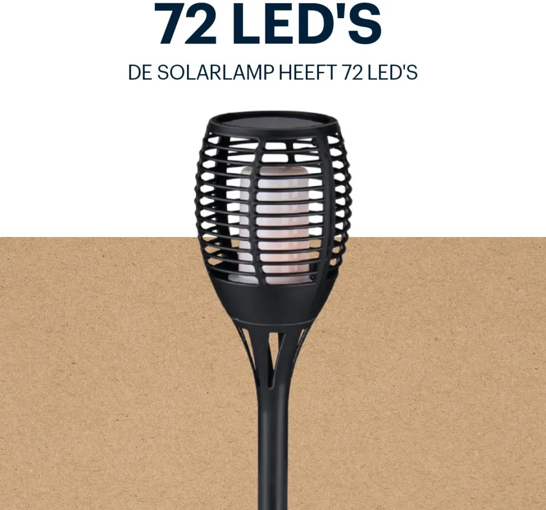 Grundig Solar Tuinfakkel 72cm - Zwart