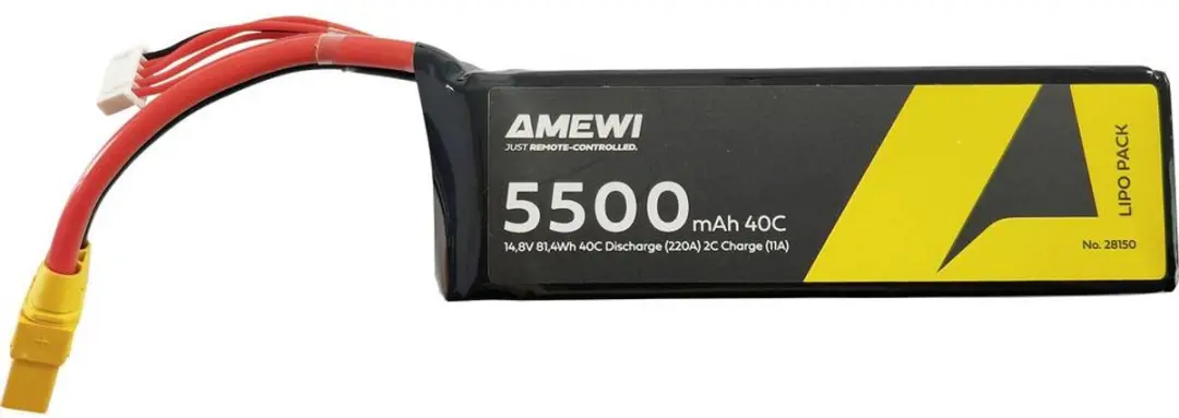 Amewi 28150 LiPo Accupack 14.8V 5500mAh XT90 - Zwart/Geel - afbeelding 3 van 3