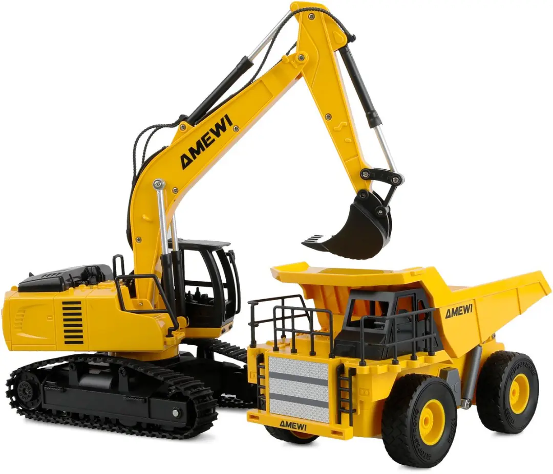 Amewi 22710 2-in-1 RC Kipper & Kettenbagger Set 1:24