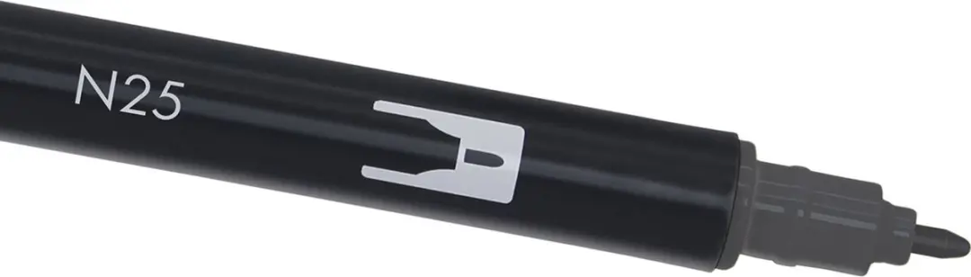 Tombow ABT Dual Brush Pen N25 - Lamp Black - afbeelding 3 van 6