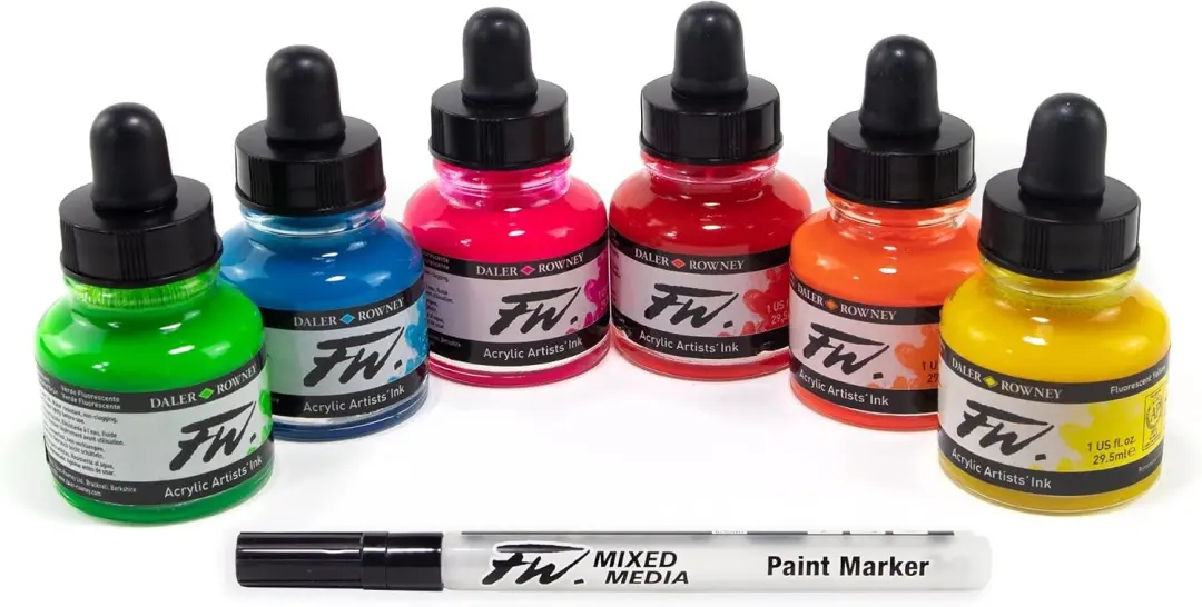 Daler-Rowney FW Neon Acryl Inkt Set