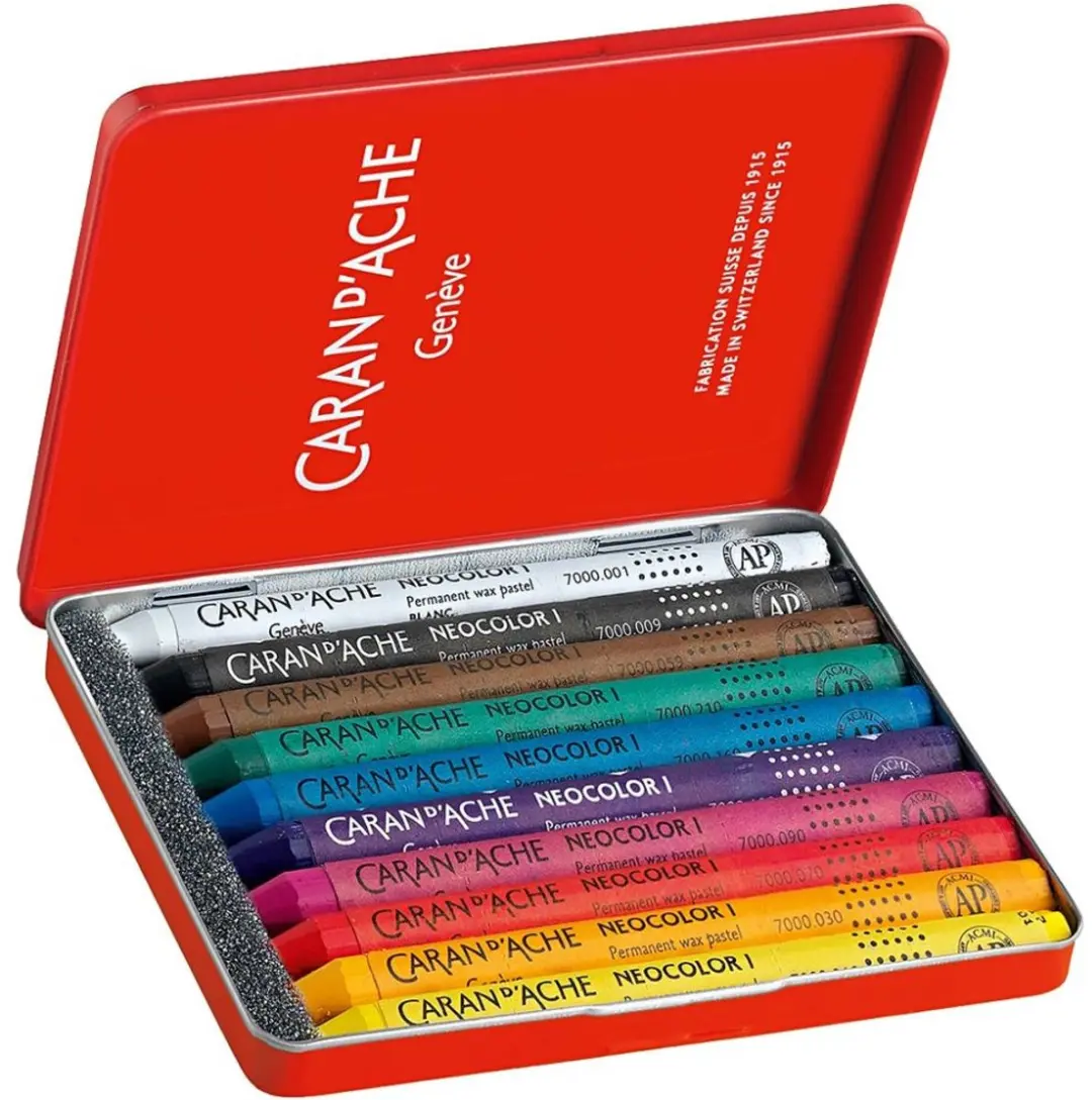Caran d'Ache Neocolor I Waskrijt Set 10 Kleuren - afbeelding 4 van 5