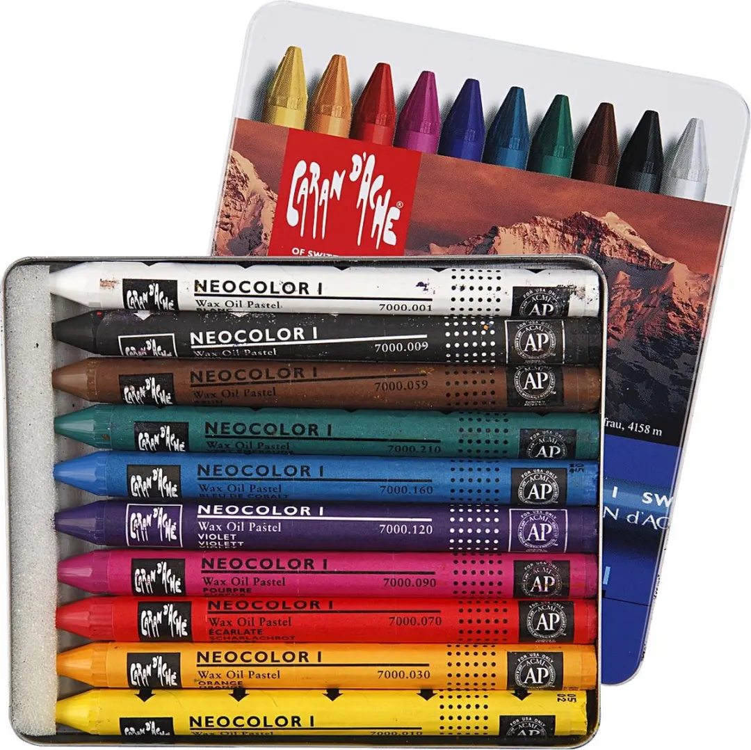 Caran d'Ache Neocolor I Waskrijt Set 10 Kleuren - afbeelding 2 van 5