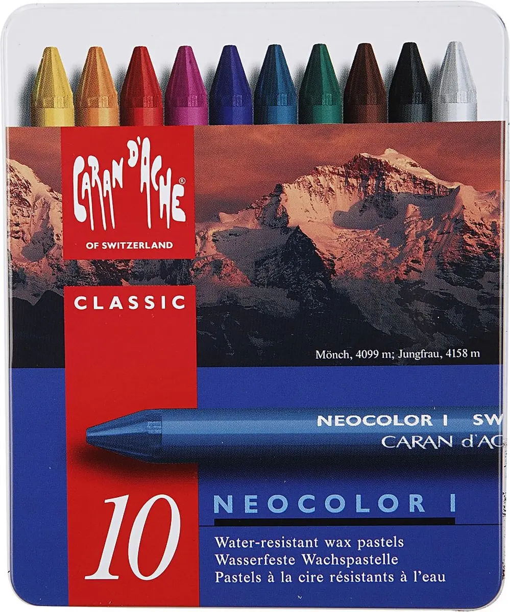 Caran d'Ache Neocolor I Waskrijt Set 10 Kleuren - afbeelding 5 van 5