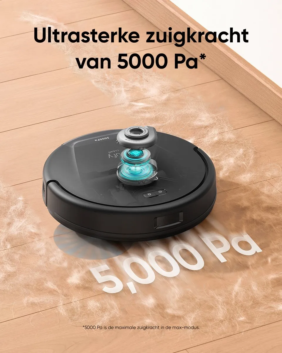 Eufy Clean L60 Hybrid Robotstofzuiger 5.000 Pa - Zwart - afbeelding 6 van 6