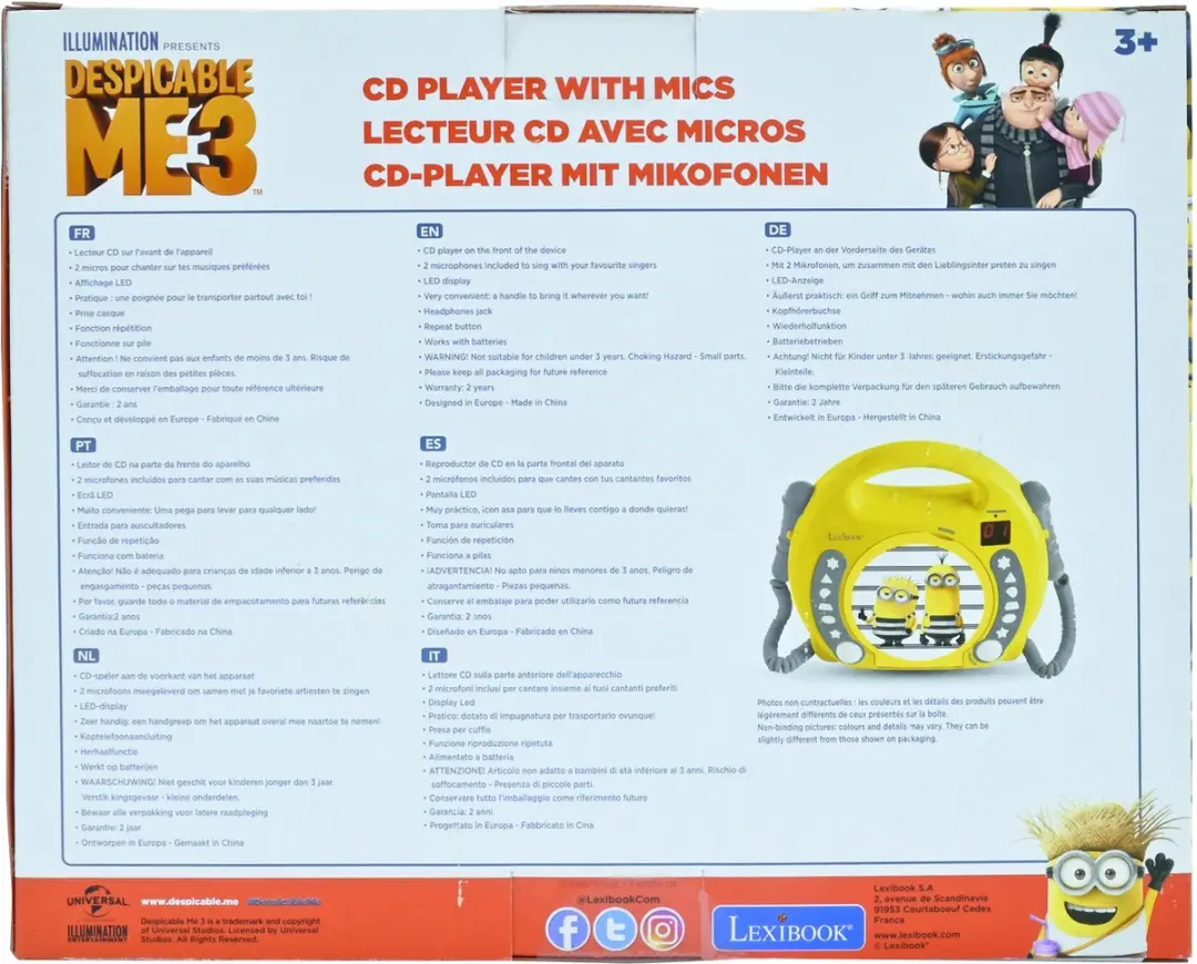 Lexibook Minions RCDK100DES Draagbare CD-speler - Geel - afbeelding 4 van 6