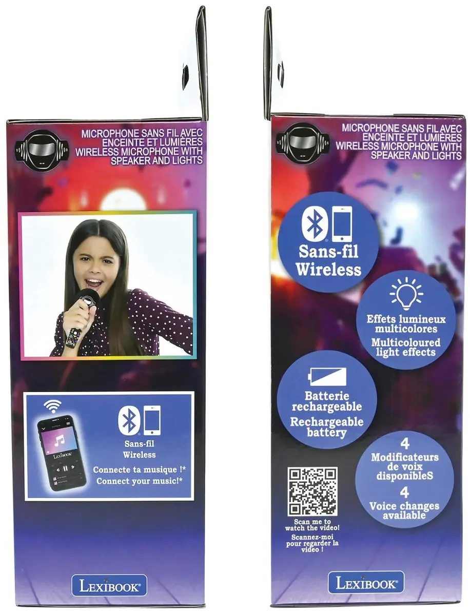 Lexibook Bluetooth Karaoke Microfoon - Zwart - afbeelding 6 van 6