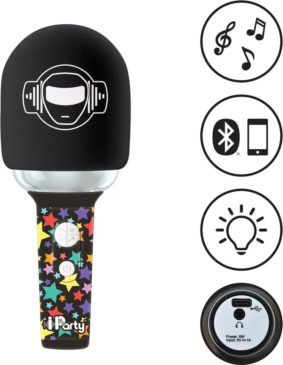 Lexibook Bluetooth Karaoke Microfoon - Zwart - afbeelding 4 van 6