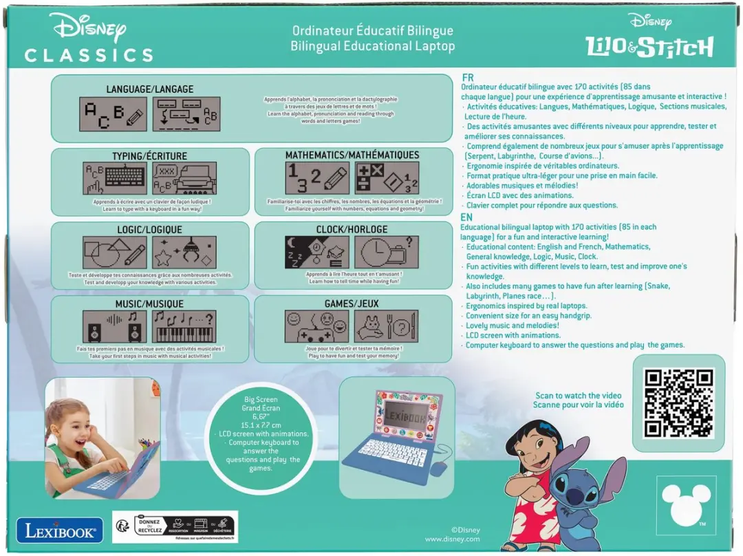 Lexibook Stitch JC599Di1 Educatieve Laptop - Roze - afbeelding 5 van 6