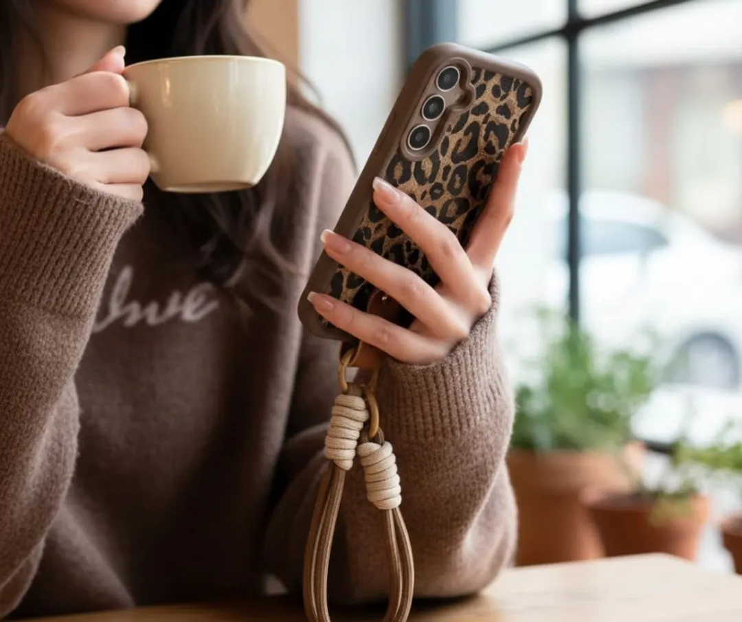 NUVEX Telefoonhoesje Samsung Galaxy A34 - Bruin Luipaard Print