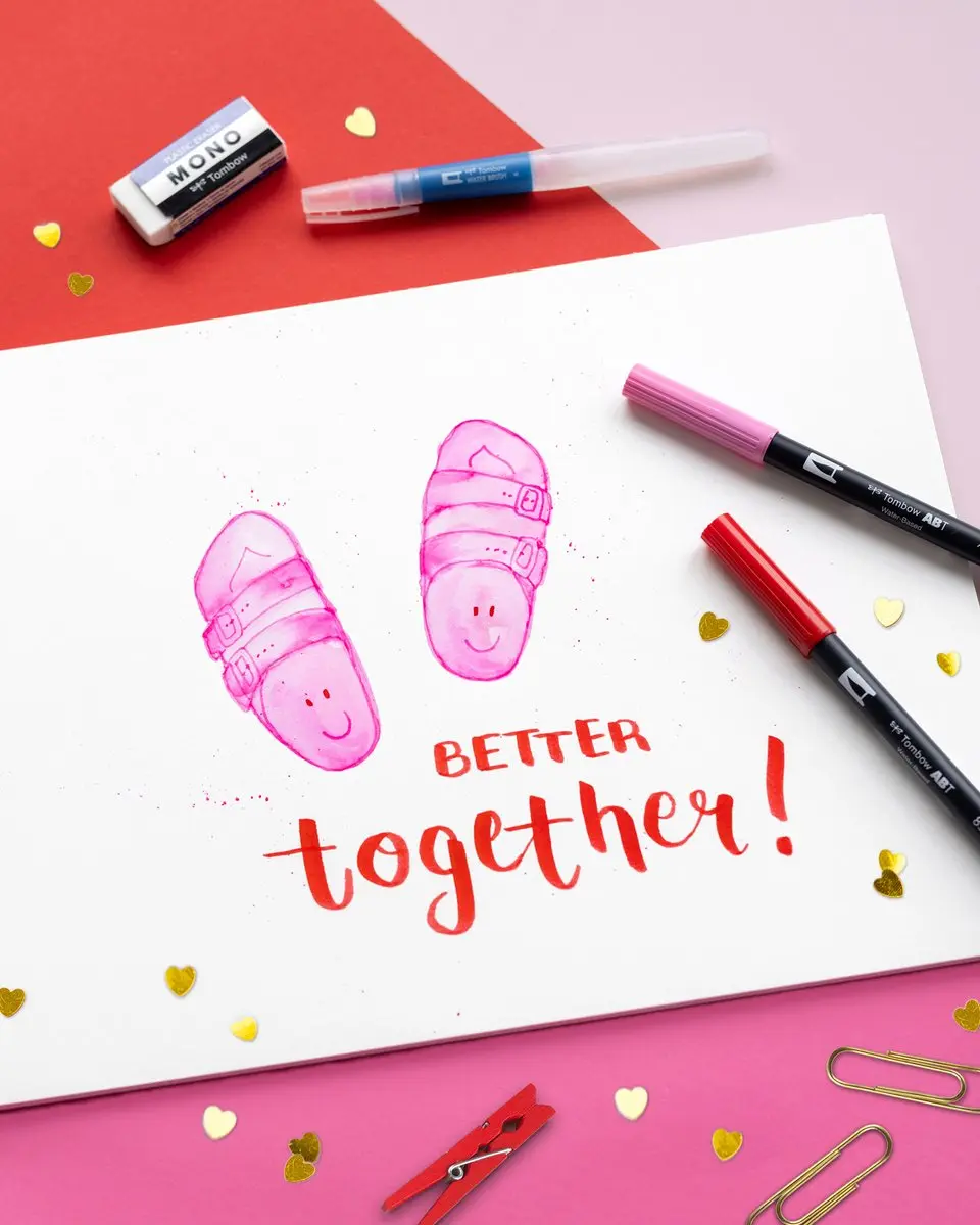 Tombow ABT Dual Brush Brushpennen Set van 6 - Tattoos - afbeelding 3 van 5