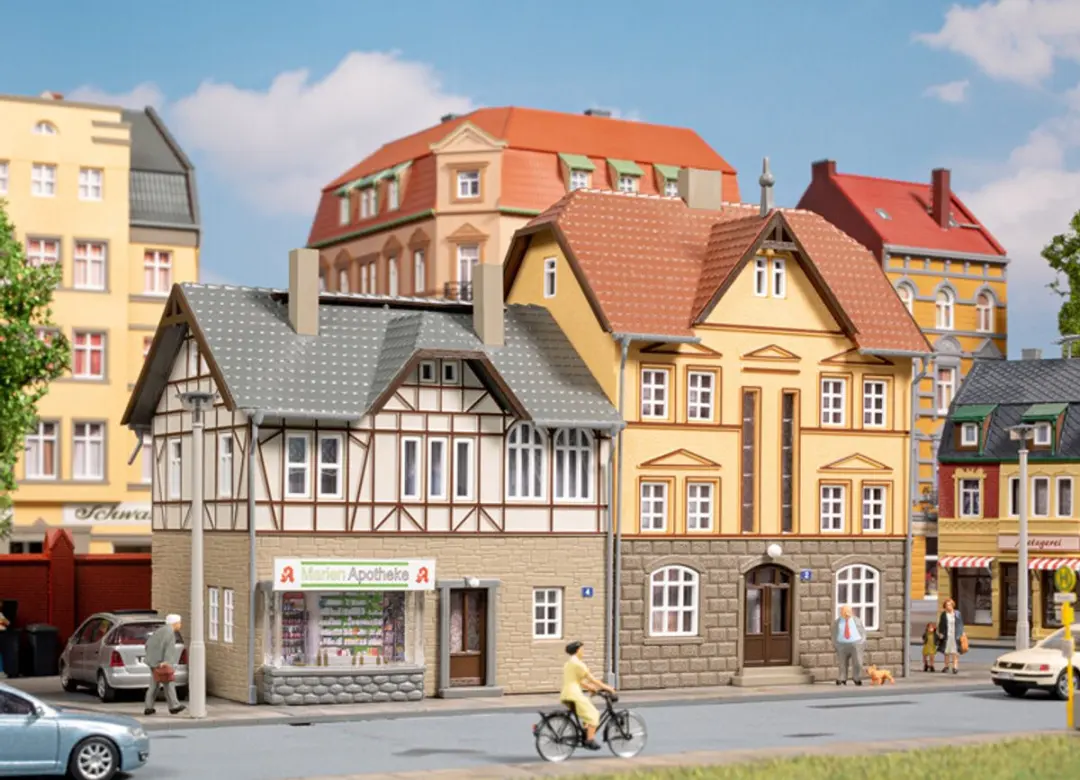 Auhagen 12354 Woonhuizen Bahnhofstraße 2/4 - Schaal H0 - afbeelding 5 van 5