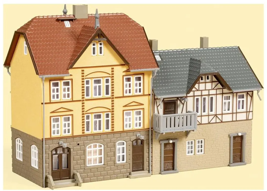 Auhagen 12354 Woonhuizen Bahnhofstraße 2/4 - Schaal H0 - afbeelding 4 van 5