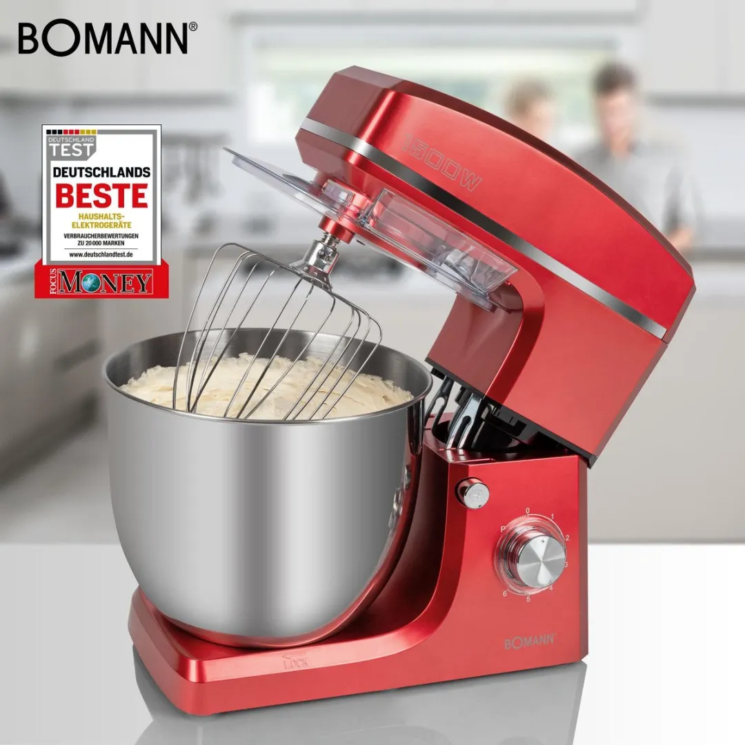 Bomann KM 6036 CB Keukenmachine 1500W - 10L - Rood - afbeelding 5 van 6