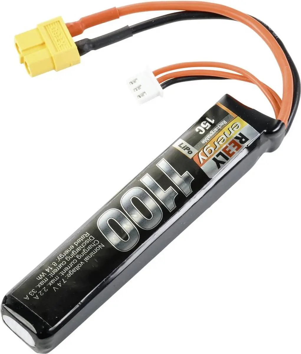 Reely LiPo accupack 7.4V 1100mAh 2S 15C XT60 - afbeelding 3 van 4
