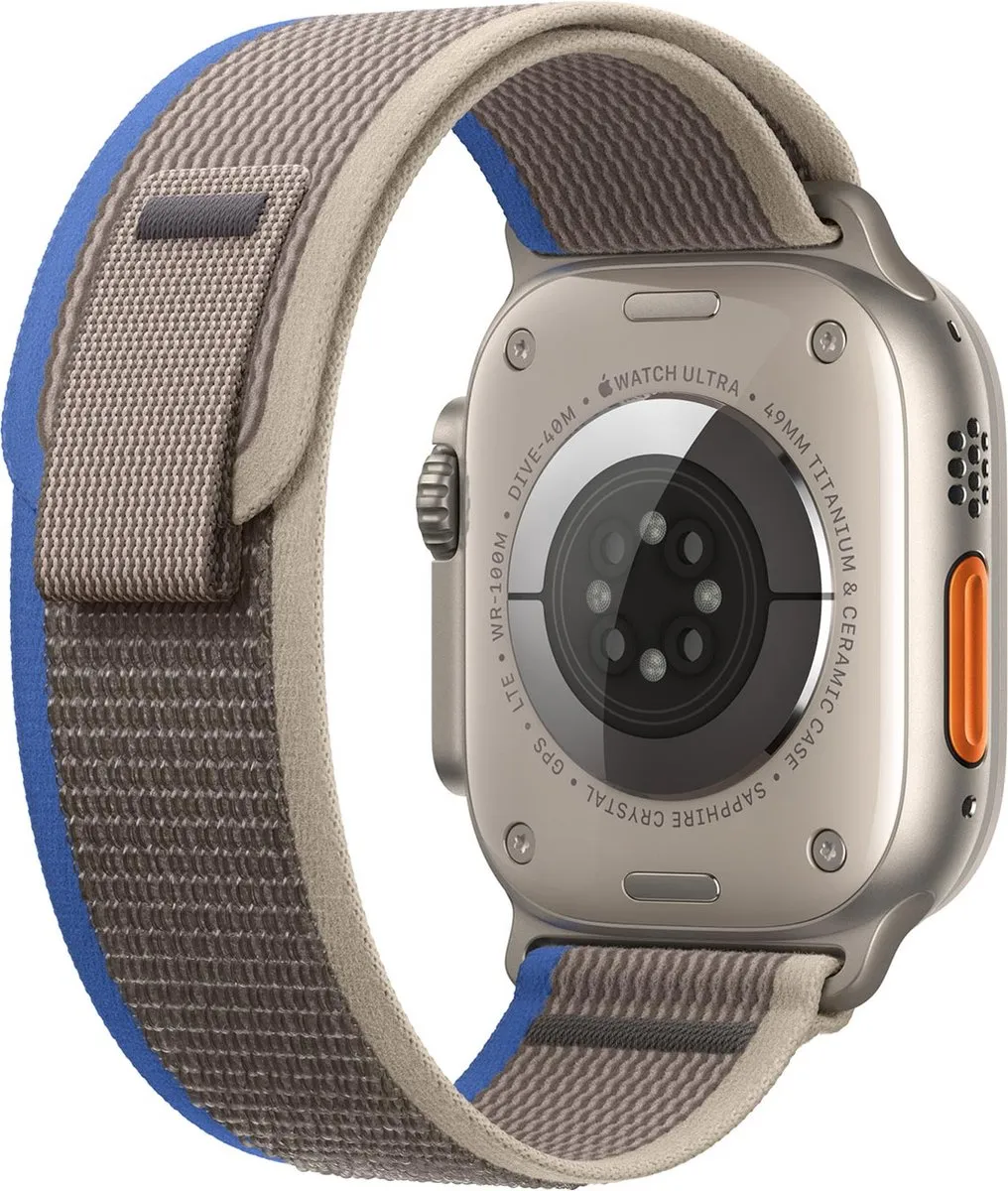 Apple Watch Ultra Trail bandje - 49mm - Blauw/Grijs- Small/Medium