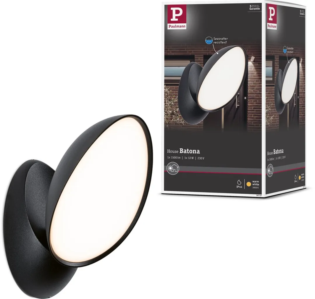 Paulmann Batona LED Wandarmatuur Buiten 12W 1000lm