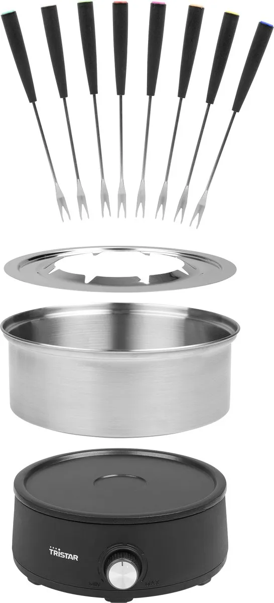 Tristar FO-1110 Elektrisch Fondue-Set 1200W - 1,5L - 8 Personen - Zwart