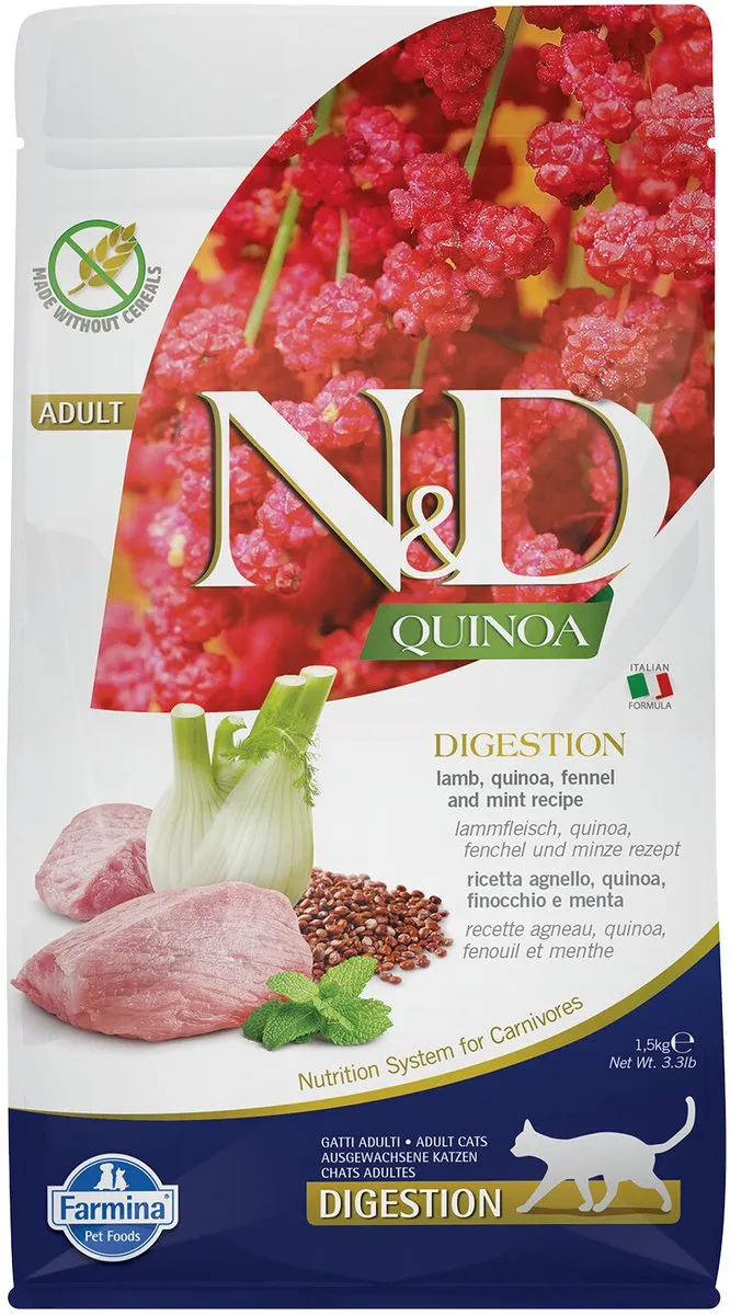 Farmina N&D Quinoa Digestion Adult Kattenvoer - Lamb - 1,5 kg