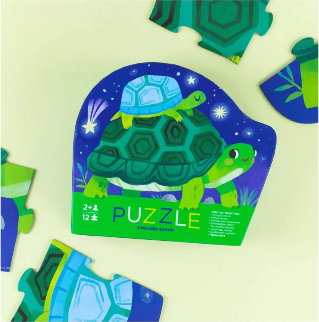 Crocodile Creek Schildpadjes Mini Puzzel - 12 Stuks - Multicolor