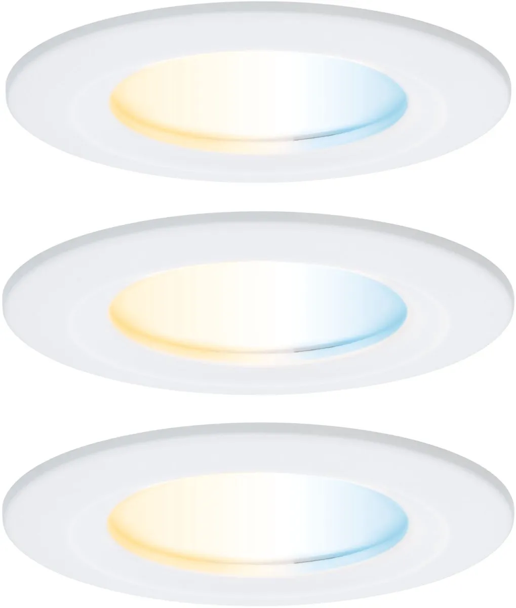 Paulmann Nova Coin LED-inbouwlamp 3x6W 530lm Tunable White 78mm - Wit mat
