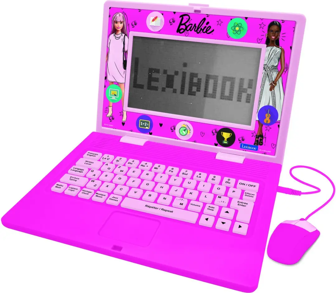 Barbie Tweetalige educatieve laptop met 170 activiteiten (85 in elke taal) 6,7"