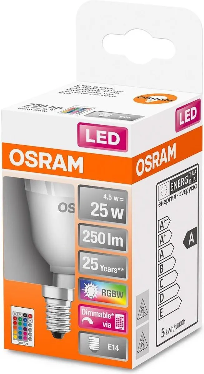 Osram LED Kogellamp E14 4.2W RGBW - 4 Stuks
