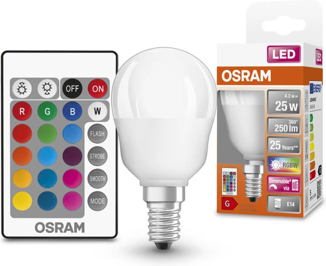 Osram LED Kogellamp E14 4.2W RGBW - 4 Stuks