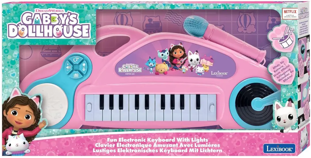 Lexibook Gabby's Dollhouse Elektronische Piano K704GDH - 24 Toetsen - afbeelding 2 van 6