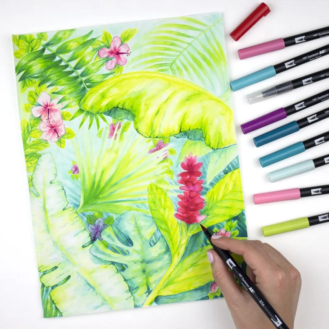 Tombow ABT Dual Brush Tekenpennen - Set van 18 - Pastel - afbeelding 4 van 6