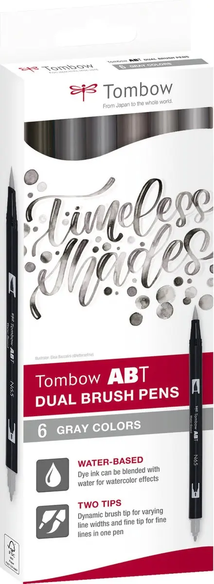 Tombow ABT Dual Brush ABT-6C-6 Brushpennen