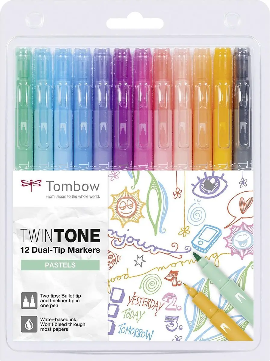 Tombow TwinTone Marker Set Pastel Colours