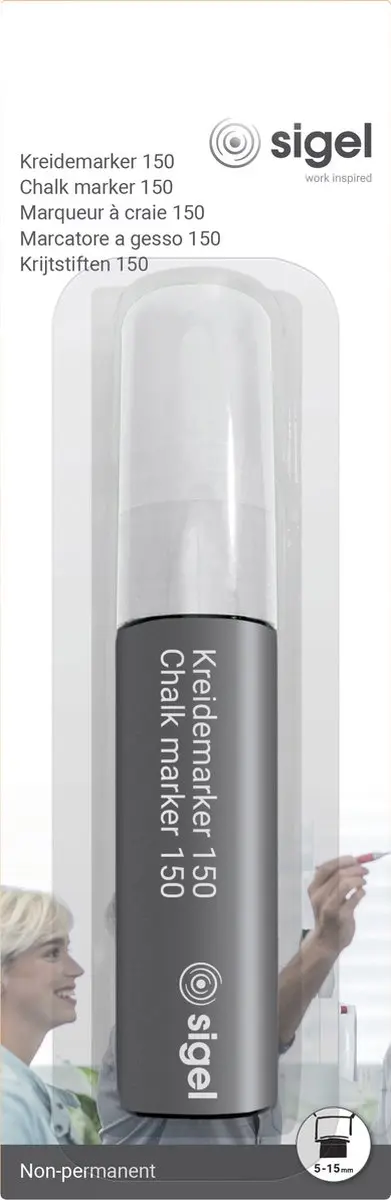 Sigel Krijtstift Beitelpunt 5-15mm Wit