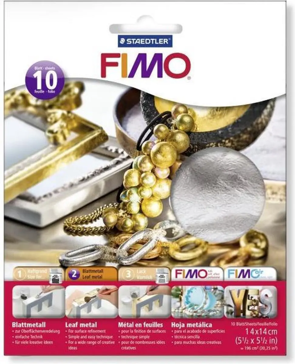 FIMO Bladmetaal Zilver 14x14cm