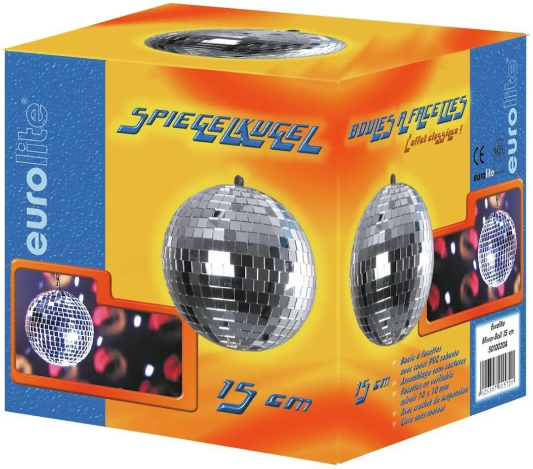 Eurolite 50100210 Mini Discobal 15cm - Zilver - afbeelding 5 van 5